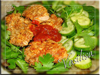 Мясо в овсяных хлопьях