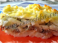 Запеканка картофельная с грибами