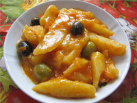 Картофель, тушеный с маслинами