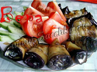 Баклажановые рулетики с морковью и сыром