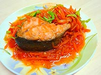 Горбуша с овощами