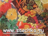 Фрукты, орехи и пр. продукты для украшения торта