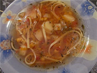 Томатный суп с кукурузой