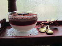 Десерт с шоколадным пудингом