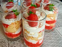 Десерт с клубникой