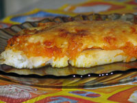 Зубатка, запечённая с овощами