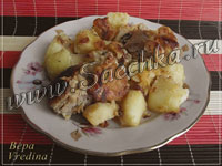 Тушёная картошка с курицей