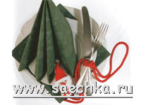 Складывание салфетки - "Елка"