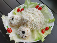 Салат в виде кролика