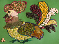 Поделка из крупы - петушок