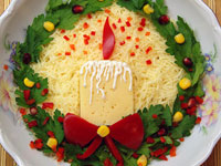 Украшение новогоднего салата