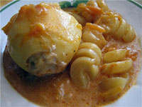 Картофель, фаршированный мясом