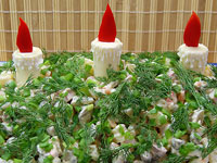 Украшение салата «Оливье»